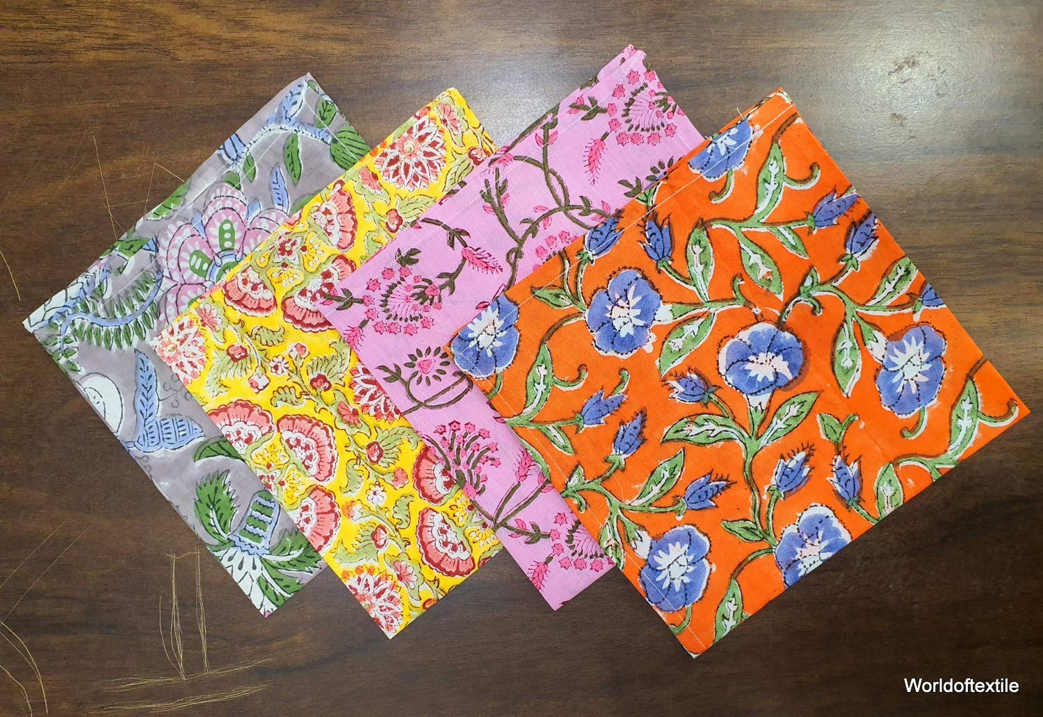 Set of Table Napkins Cotton Voile Napkins Set of 6 Cloth Napkins Bright