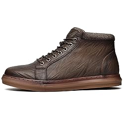 Men's Casual Oxford Sneaker Boots - Embossed Leaf