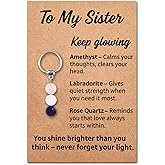 Aisity Sister Gifts From Sisters Sister Birthday Gifts Stone Keychain Small Gift for Big Little Sisters Cute Birthday Christmas Valentines Day Cute for Teen Girls