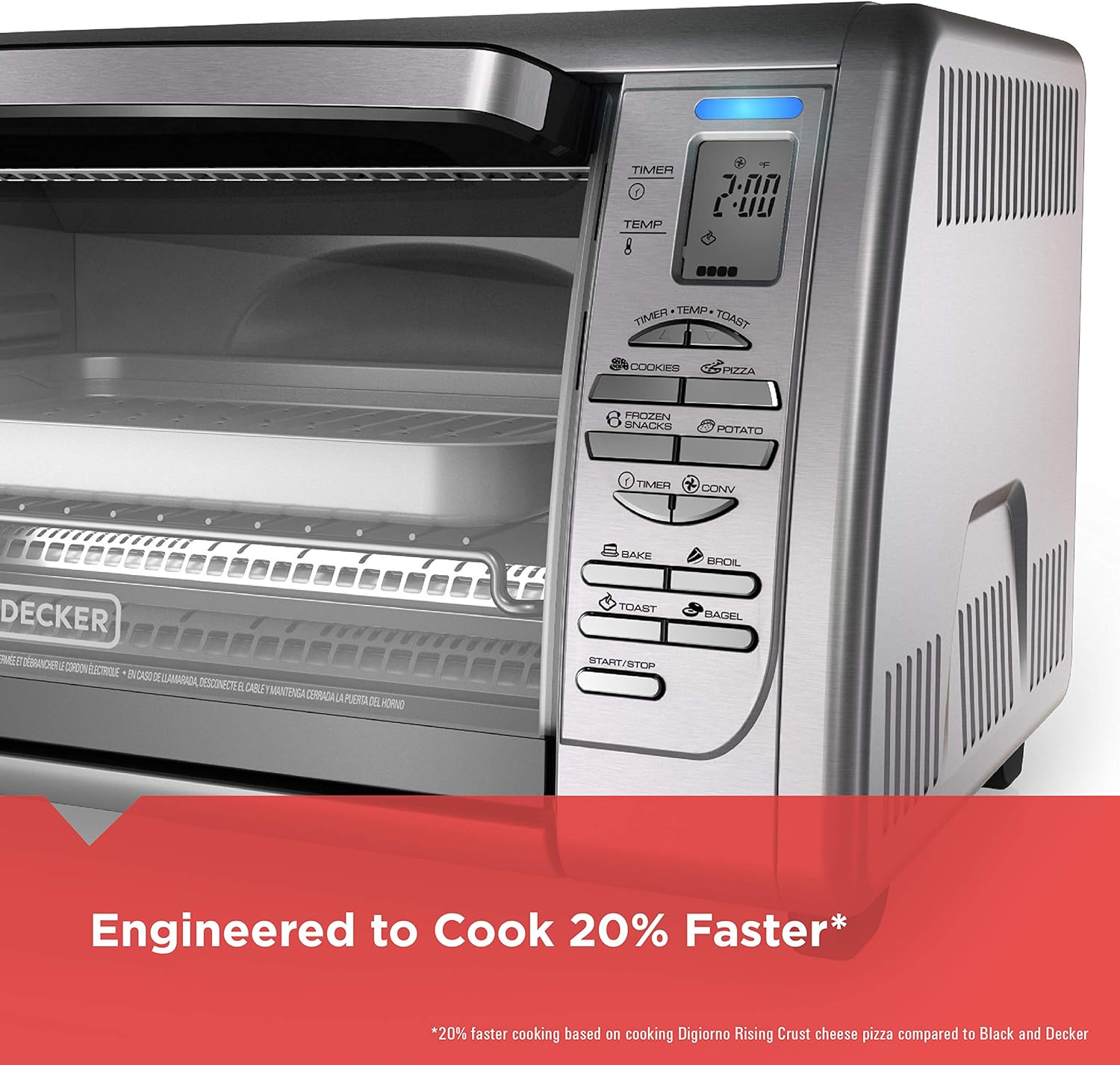BLACK+DECKER Countertop Convection Toaster Oven, Silver, CTO6335S: Toaster Ovens: Kitchen & Dining