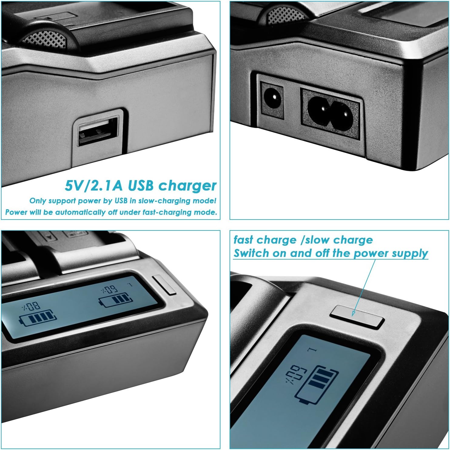 Neewer 2 Pieces 6600mAh Replacement Li-ion Battery for Sony NP-F970 NP-F960 NP-F975 NP-F570 and LCD Dual Charger, Fit for Neewer CN160 FW568 F100 F200 FW700 and Other LED Video Light or Monitor: Home Improvement