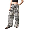 Orient Trail Open Ankle Wide Leg Harem Pants with Pocket -Yoga Flowy Pants for Women US Size 0-22