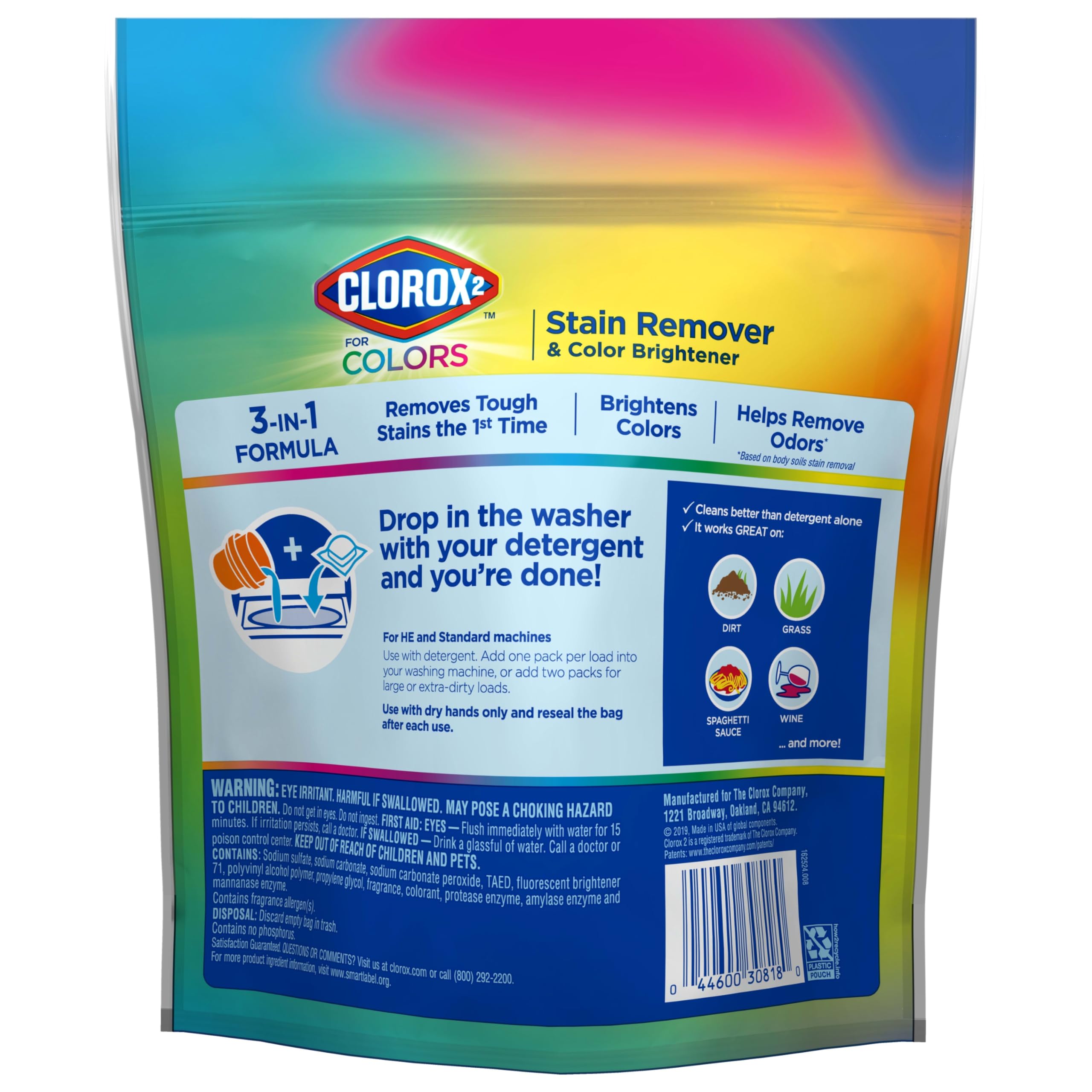 Clorox 2 for Colors - Stain Remover and Color Brightener Packs, 40 Count (Packaging May Vary)