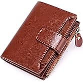 FALAN MULE Small Wallet for Women Leather Bifold Compact RFID Blocking Small Womens Wallet Purse