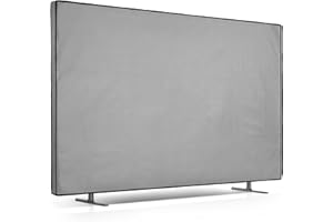 kwmobile Dust Cover for 85" TV - Fabric Case TV Protector for Indoor Flat Screen TVs - Light Grey