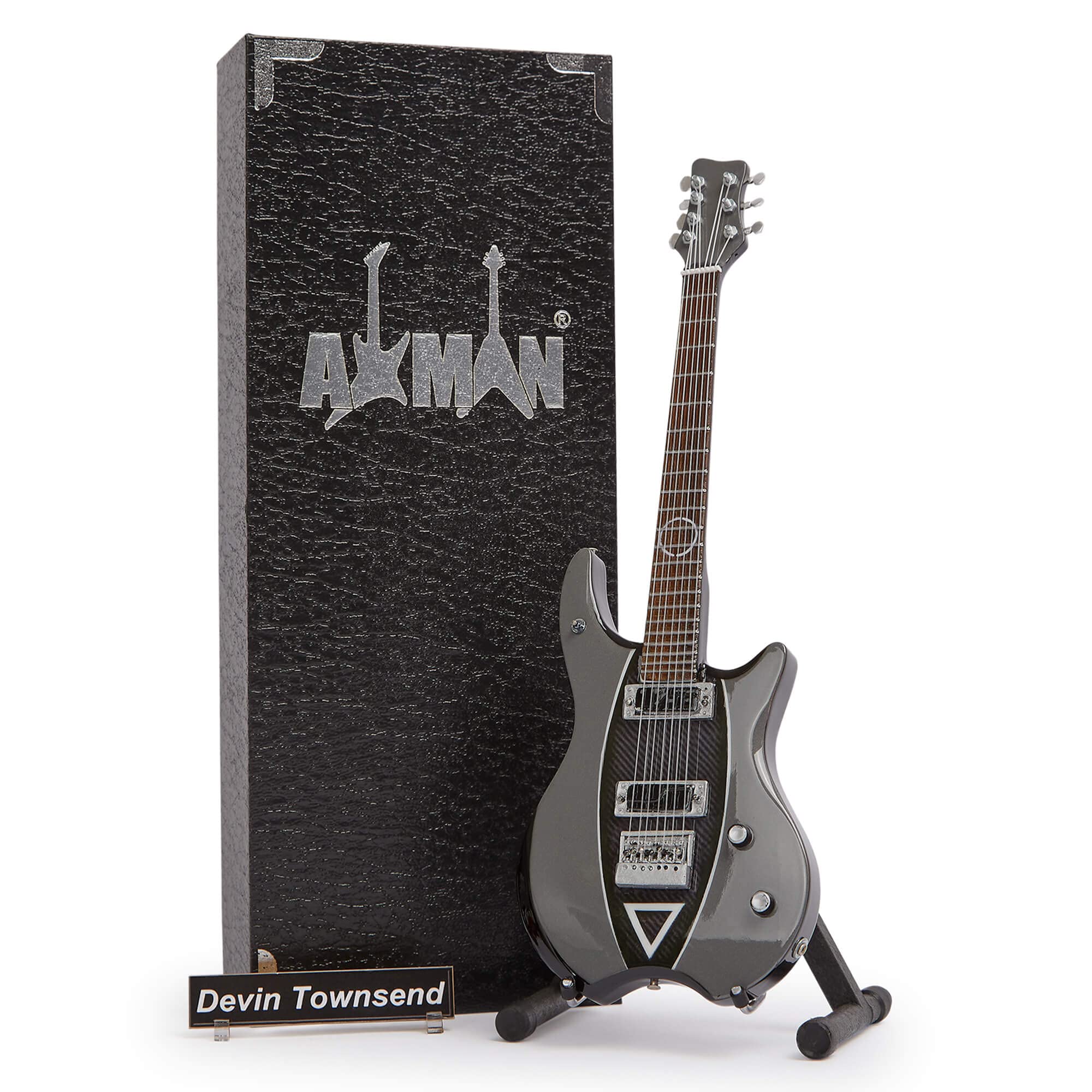 Devin Townsend Framus Stormbender - Miniature Guitar Replica - Music Gifts - Handmade Ornamental 1/4 Scale - Includes a Display Box, Name Tag and Miniature Guitar Stand