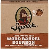 Dr. Squatch All Natural Bar Soap for Men with Medium Grit, Wood Barrel Bourbon 5 Ounce (Pack of 1)