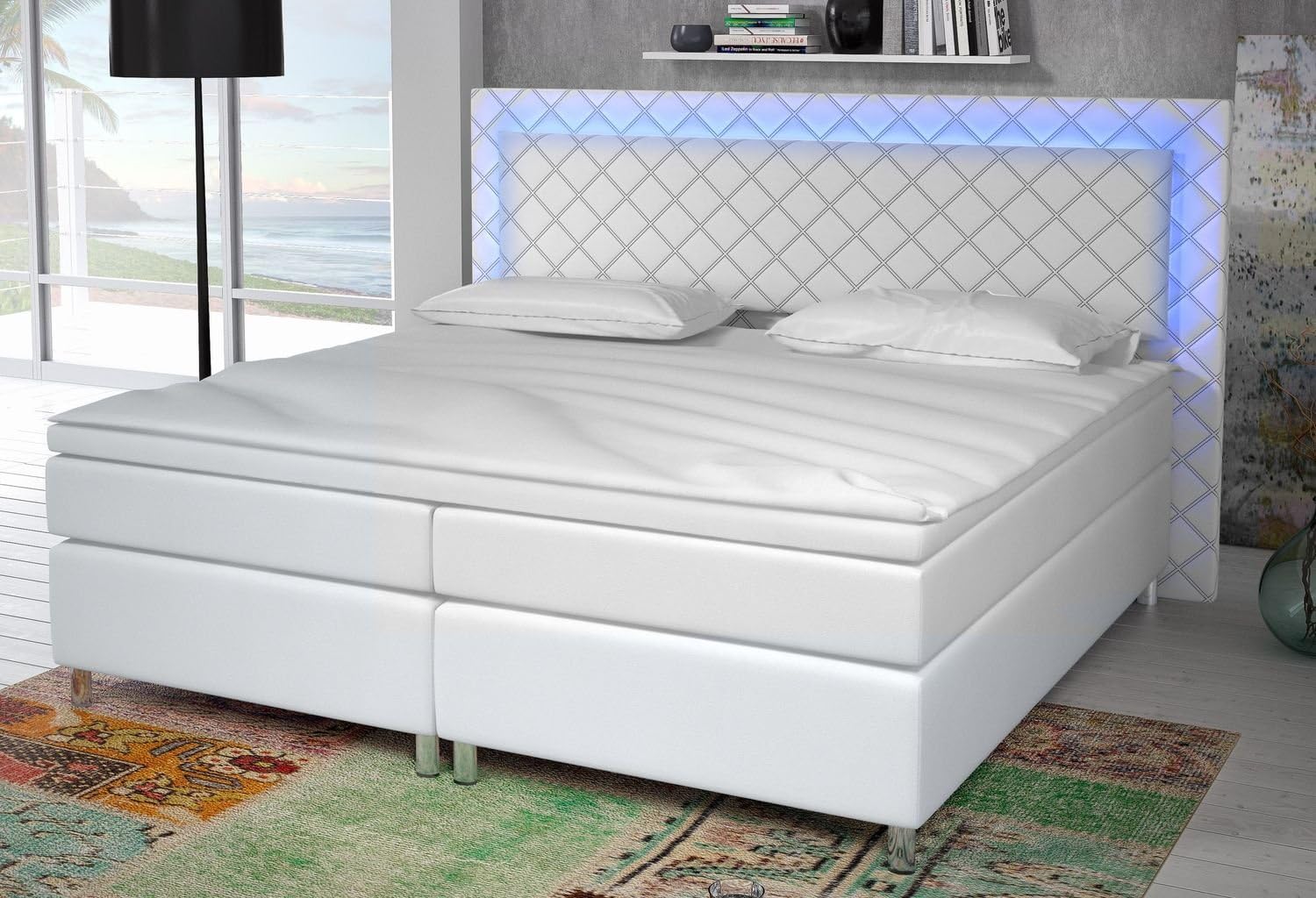 Cama con somier cama doble Cama de Matrimonio tapizada cama King Size