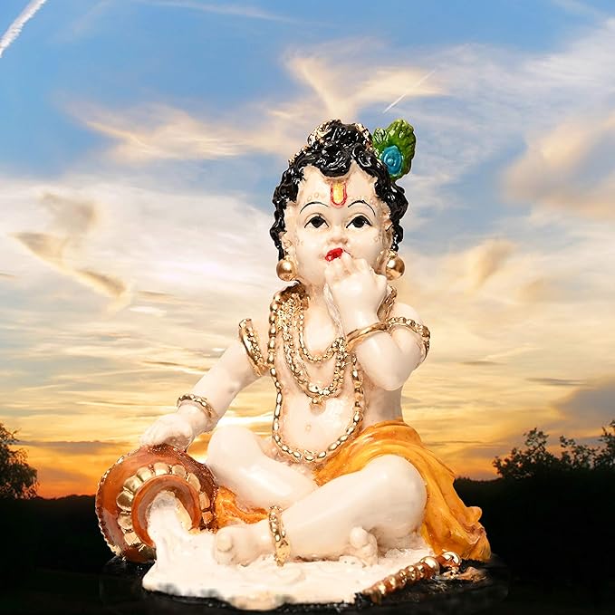 Buy Bal Gopal Krishna Eating Makhan 10 cm Online at Low Prices in India ...