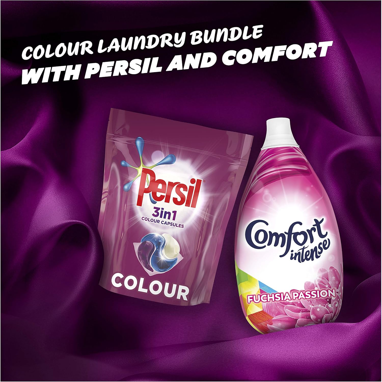 Persil Washing Detergent Colour Capsules and Comfort Intense Fuchsia