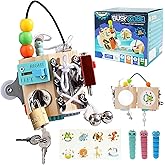 Ark miido Busy Cube for Kids 15-in-1 Sensory Busy Board Travel Toy Handmade Montessori Educational Learning Toys Activity Board Wooden Activity Cubes for Toddlers 1 2 3 4 5 Years Old