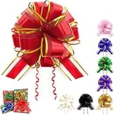 8 PCS Pull Bows, 6 inches Bows for Gift Wrapping, Reusable Birthday Gift Bows for Presents, Bouquets, Baskets, Party Décor, Gift Wrap Bows