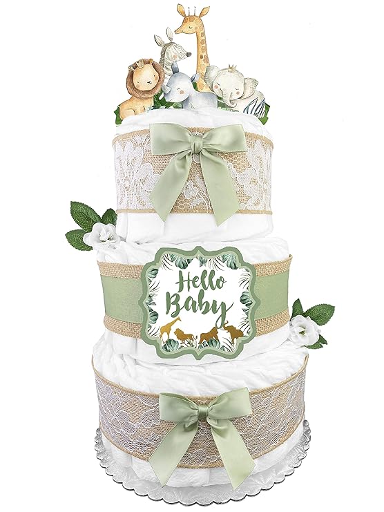 greenery diaper cake