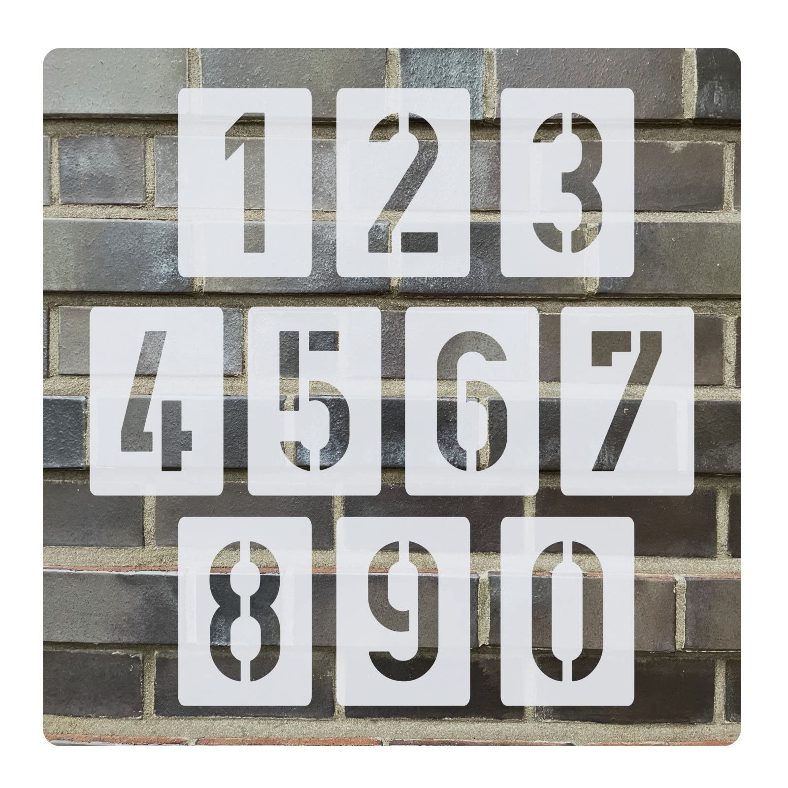 No. 35 number stencil, 1 set of numbers from 0 to 9, 10 individual stencils, painting stencil
