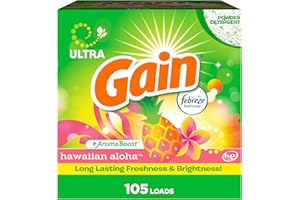 Gain Powder Laundry Detergent, Hawaiian Aloha Scent, 105 Loads, 135 OZ