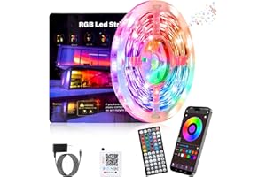 GANZQH Led Lights for Bedroom 50ft, RGB Led Strip Lights Indoor, Music Sync Color Changing Led Light Strip with 60 Keys Remote & App Control, DIY Design Fancy Led Lights for Room Decor Mood Lighting
