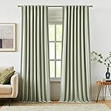 Vision Home Green Linen Full Blackout Curtains for