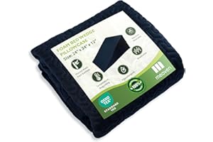 MEOVEN Wedge Pillow Cover for 24x24x12 Bed Wedge Pillow, Hypoallergenic Replacement Case Cover with Zipper & Pockets, Navy Blue