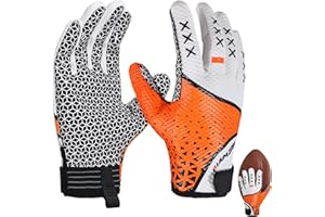 GIAMZONP Youth Football Gloves, Kids Receiver Gloves with Sticky Grip, Flag Football Glove, Best Gift for Boys Girls Ages 8–12