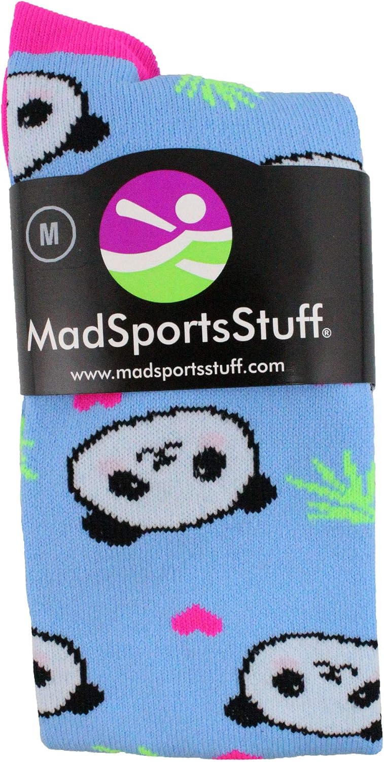 MadSportsStuff Happy Panda Bear Socks Over The Calf Length : Clothing