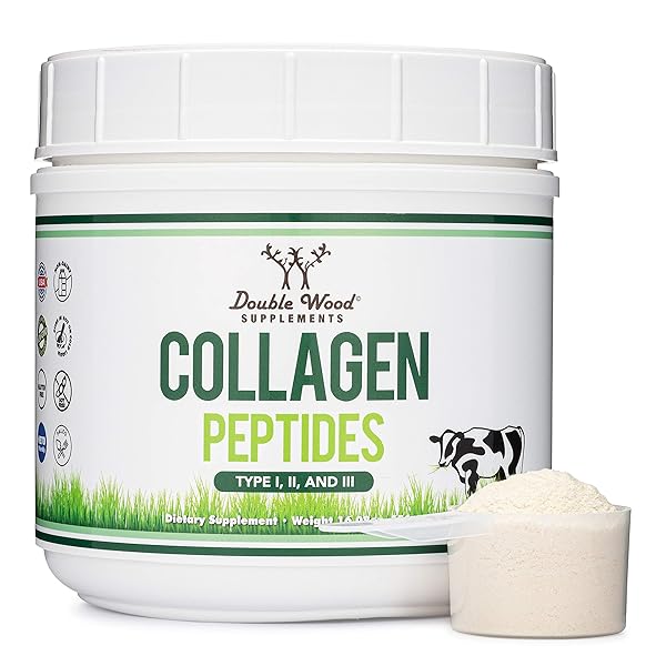 COLLAGEN PEPTIDES POWDER – HYDROLYZED COLLAGEN, KETO SAFE – 16.08OZ – MULTI TYPE 1, 2, AND 3 (GRASS FED BOVINE SOURCE)(COLAGENO HIDROLIZADO) COLLAGEN SUPPLEMENTS FOR WOMEN AND MEN BY DOUBLE WOOD