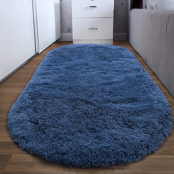 Goideal Oval Shaggy Bedroom Rug 2.6 x 5.2 Feet Fluffy Area
