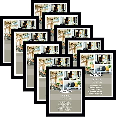 Close Up Lot De 10 Cadres Pour Poster Noir 30 X 40 Cm Amazon Fr Cuisine Maison