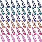 Cptots 48 PCS Small Metal Barrettes For Women Non Slip Water Drop Snap Clips For Thick Thin Fine Hair Classic Accessories,Blue Green Purple Red,1.97 x 0.5 In