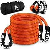 METOWARE Kinetic Recovery Rope (1’’ x 20ft) 35,000 LBS Offroad Tow Kit with 1/2inch x 22 Inch Soft Shackles, Heavy Duty Towing Rope Kit for UTV, ATV, Truck, Car