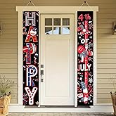 BlissYard 4th of July Decorations 2Pcs Patriotic Decor Door Banner American Flag USA Independence Day Banners Hanging Porch Signs Memorial Veterans Labor Day for Front Yard Indoor Outdoor Supplies