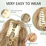 Fine Plus 18in Ponytail Extension Claw Clip Curly Wave Golden Blonde view 4
