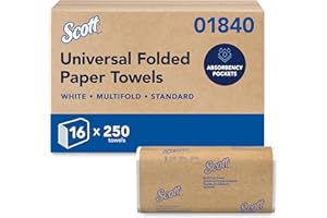 Scott Professional Universal Multifold Paper Towels, Bulk (01840), Absorbency Pockets, White, 9.2"x9.4" Towel, Compressed, Co