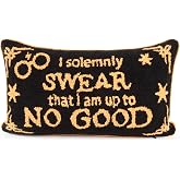Jay Franco Needlepoint Decorative Pillow &ndash; 15 Inch Kids Ultra-Soft Stuffed Plushie &amp; Cozy Throw Pillow, Official Licensed Product, Black - Harry Potter