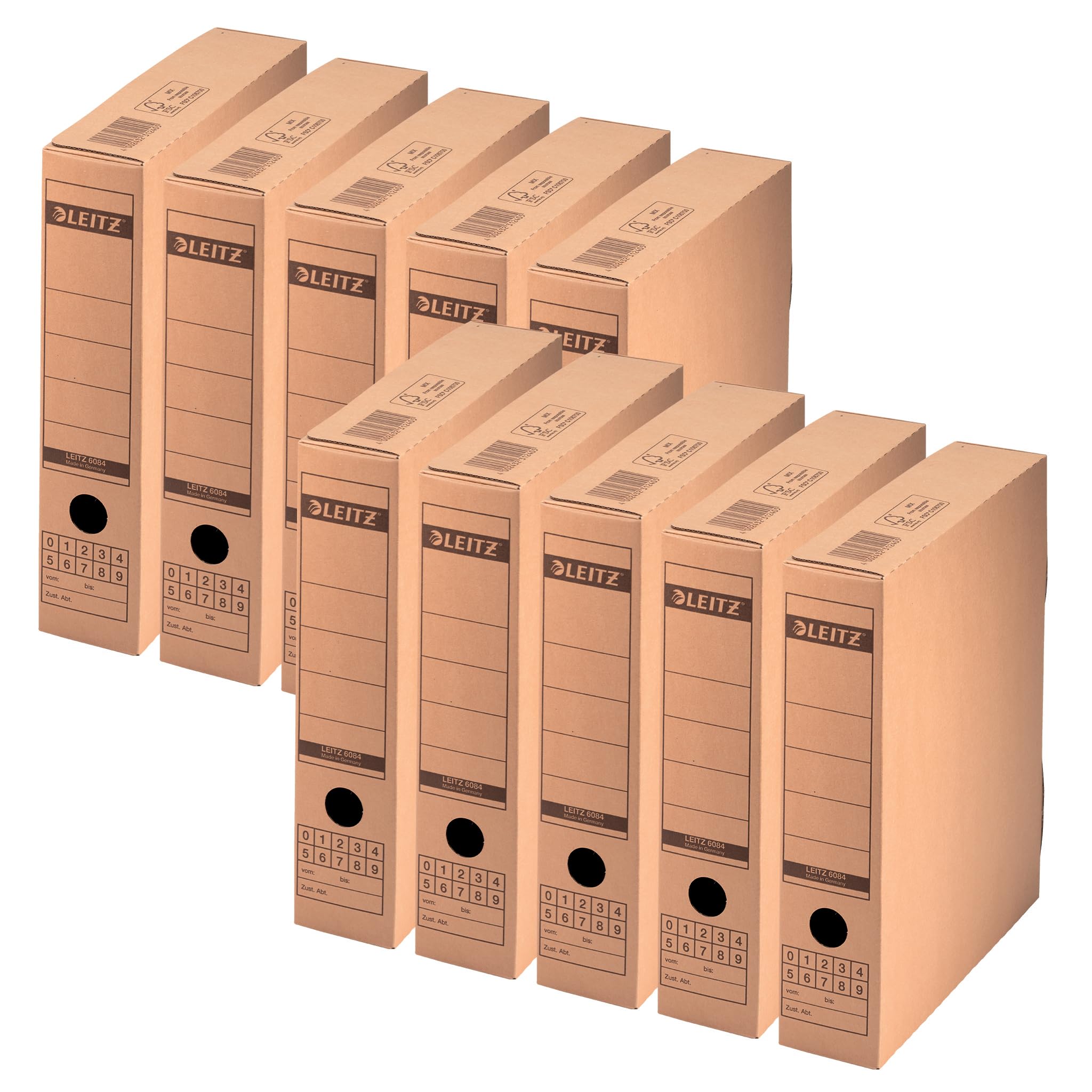 Leitz A4 Premium Archiving Box with Wide Opening, White, Pack of 10