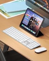 Seenda SKM64-3 Wireless Keyboard Mouse Set Multi-Device UK Layout White Silver view 7