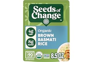 SEEDS OF CHANGE Certified Organic Brown Basmati Rice, Organic Food, 8.5 OZ Pouch