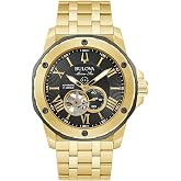 Bulova Men's Marine Star Black and Gold-Tone Bracelet Watch | 45mm | 98A273