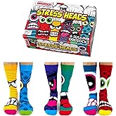 United Odd Socks - Stress Heads - Box of 6 Mismatched Socks for Men - Gift Pack - US 7-12