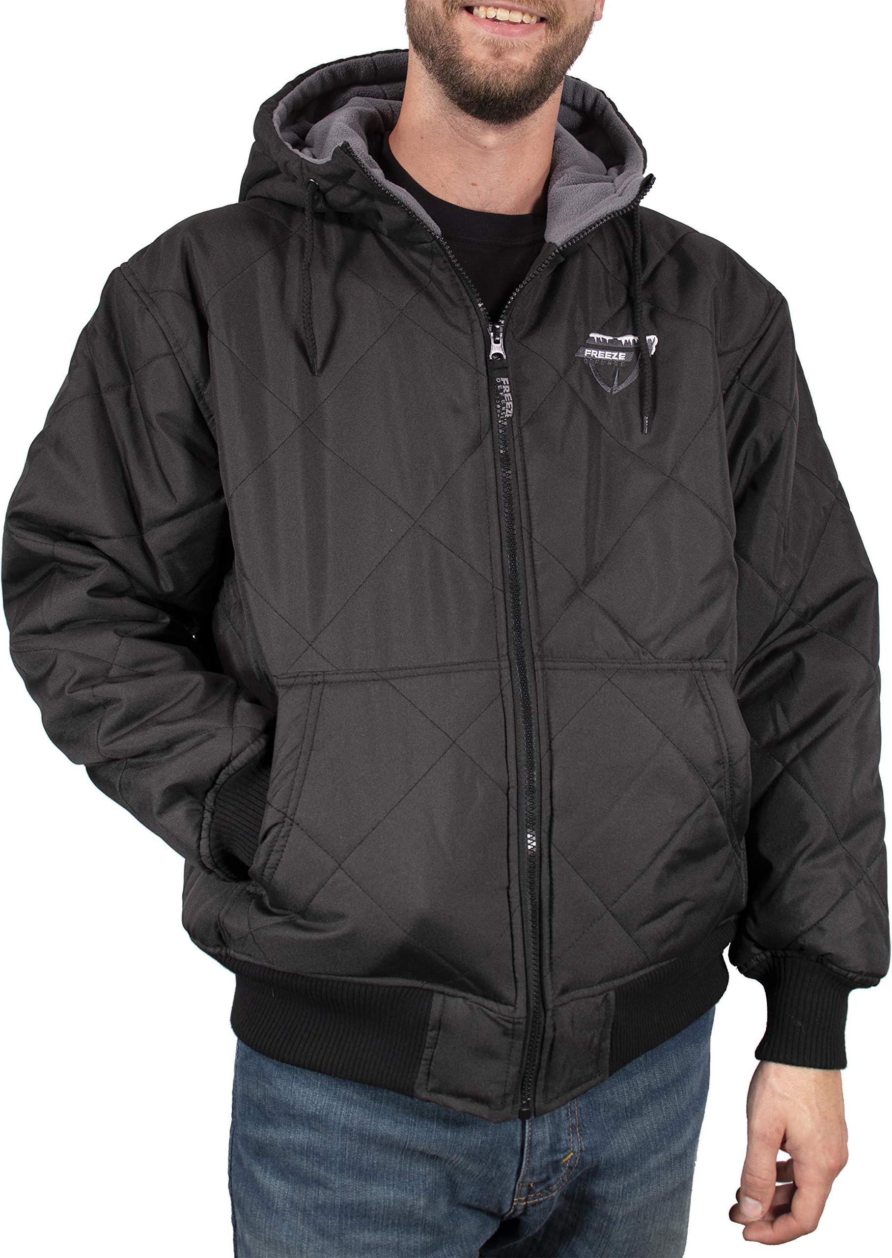 Freeze Defense Men's Fleece Lined Quilted Winter Jacket Coat