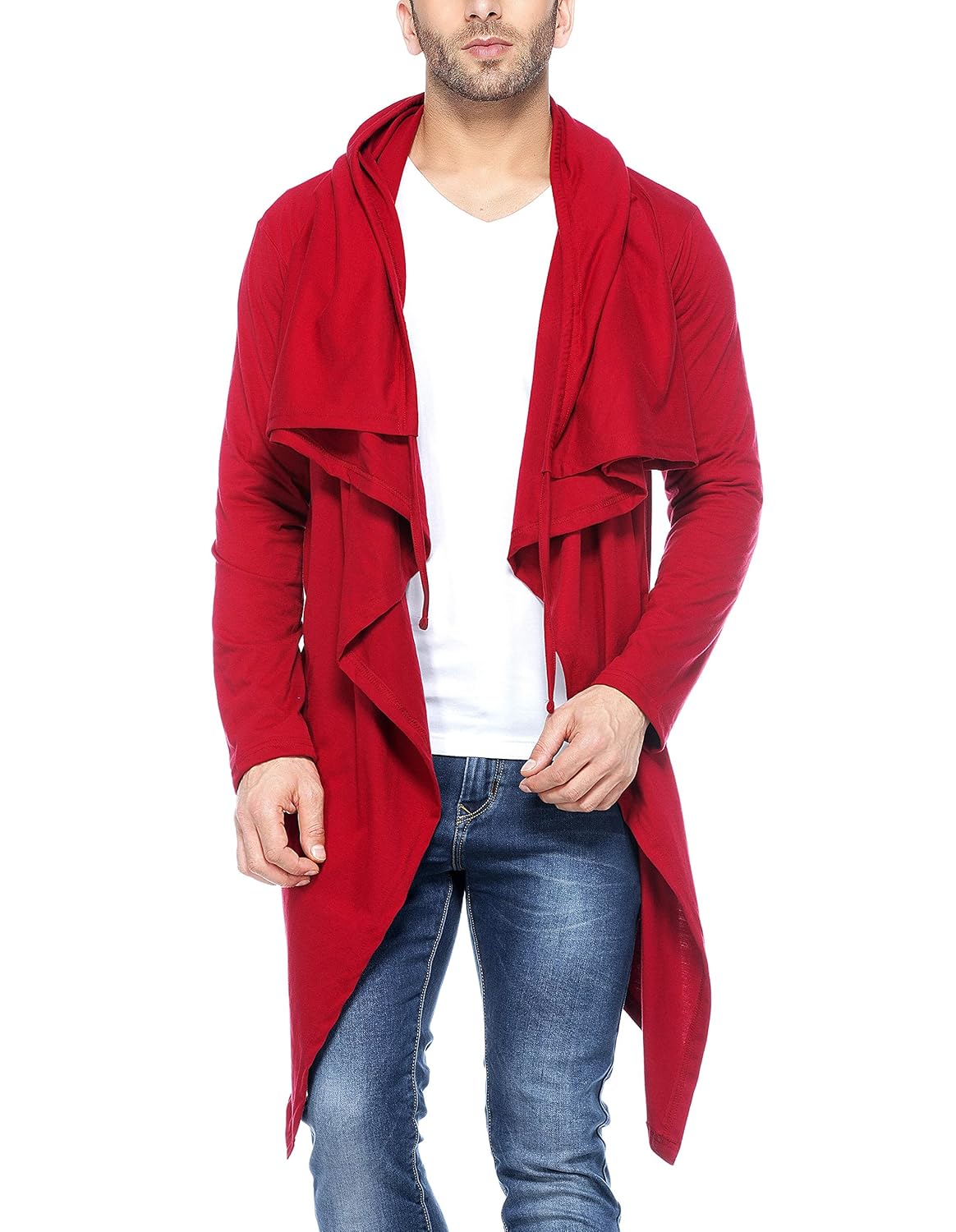 hooded waterfall cardigan