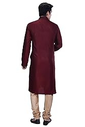 KISAH Men's Indian Front Open Jaquard Cotton Silk