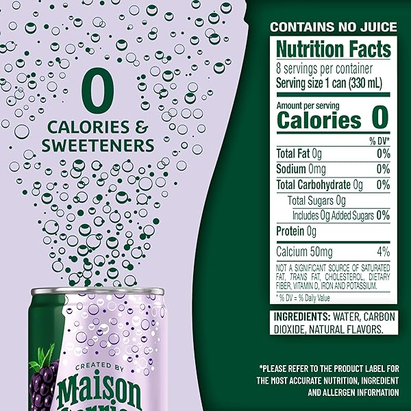 MAISON PERRIER FOREVER BLACKBERRY FLAVORED SPARKLING WATER, 11.15 FL OZ CANS, 8 COUNT 89.2 FL OZ