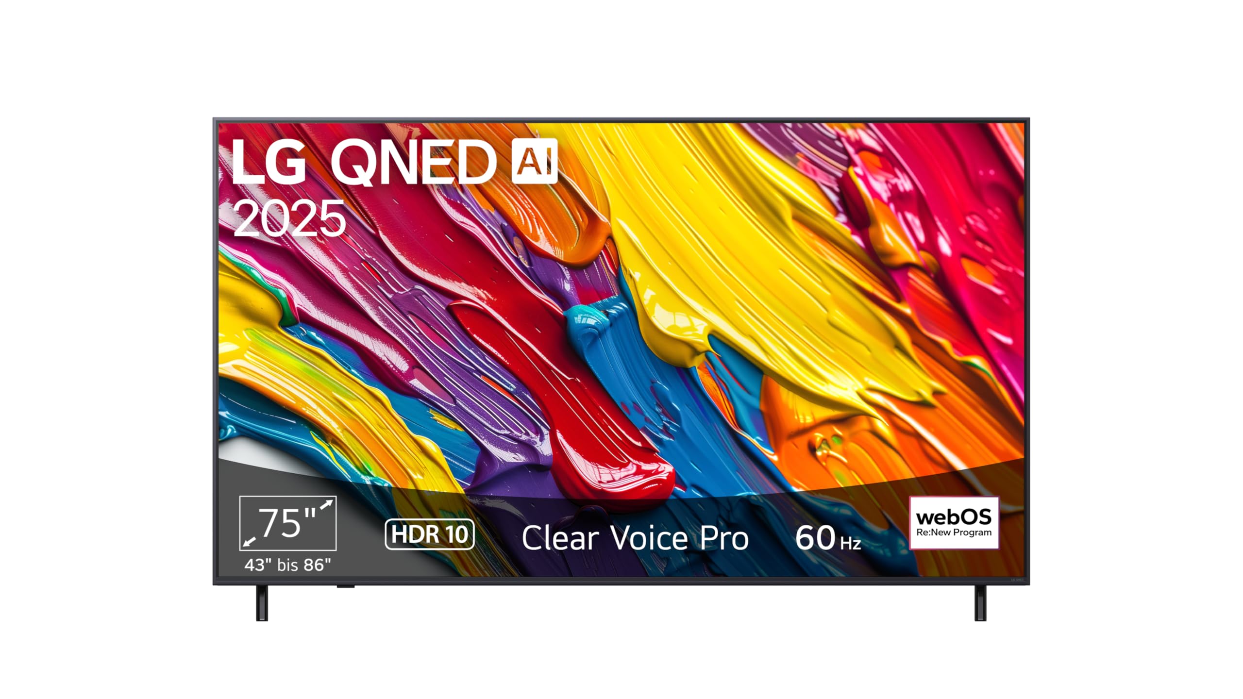 LG 75QNED82A6B, 75 Zoll (190 cm), 4K QNED AI TV, α7 Gen8 Prozessor, webOS 25, 60Hz, Modelljahr 2025