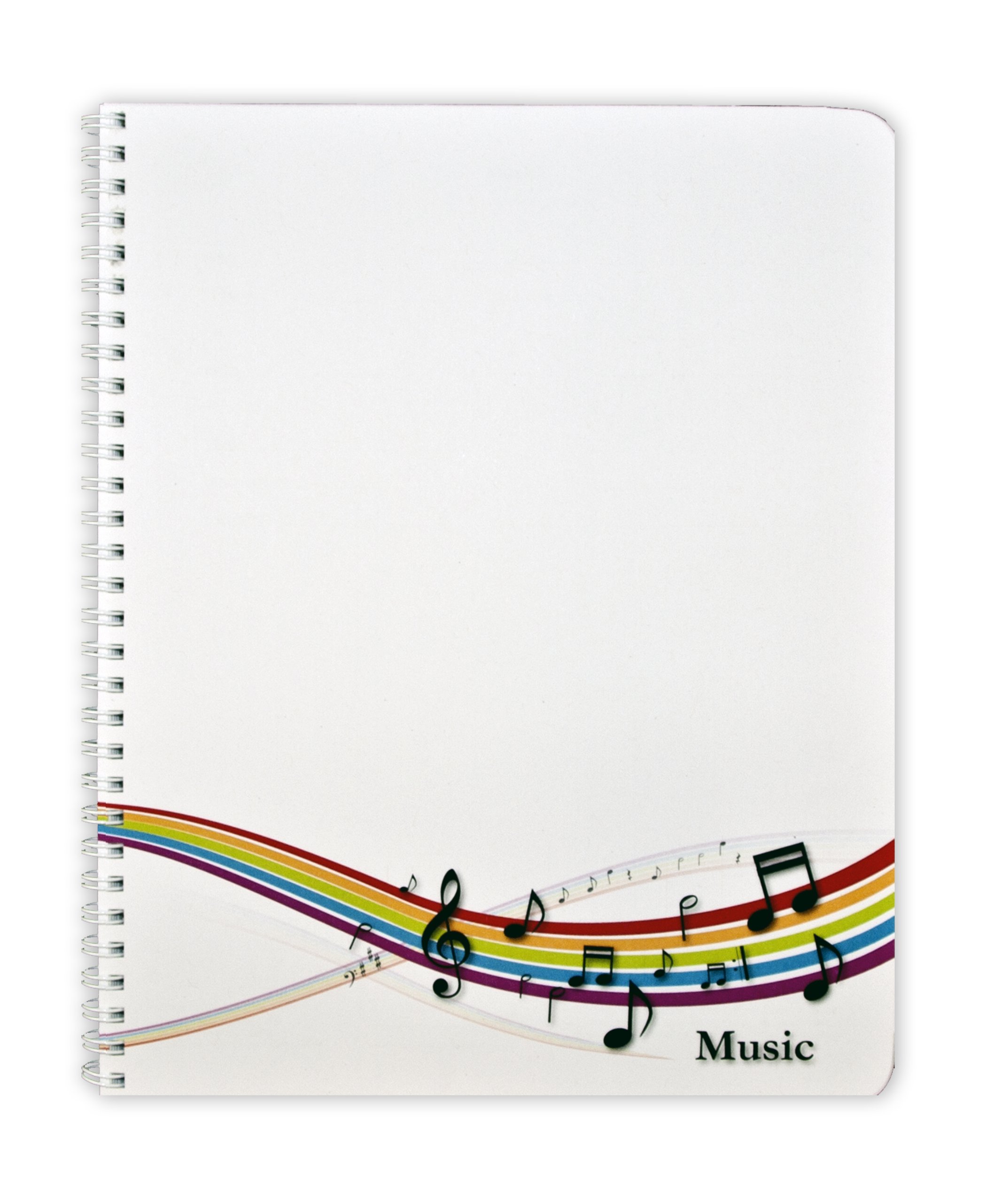BookFactory® Music Notebook/Music Journal - 100 Pages, Laminate Cover, Wire-O, 8" x 10" (20.3cm x 25.4cm), 10 Staves per Page Format (LOG-100-SCW (Music))