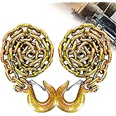 3/8" Trailer Safety Chains G80 Trailer Chains Tow Chains with G70 Clevis Safety Hooks 36" Length 27000 lbs Break Strength 710