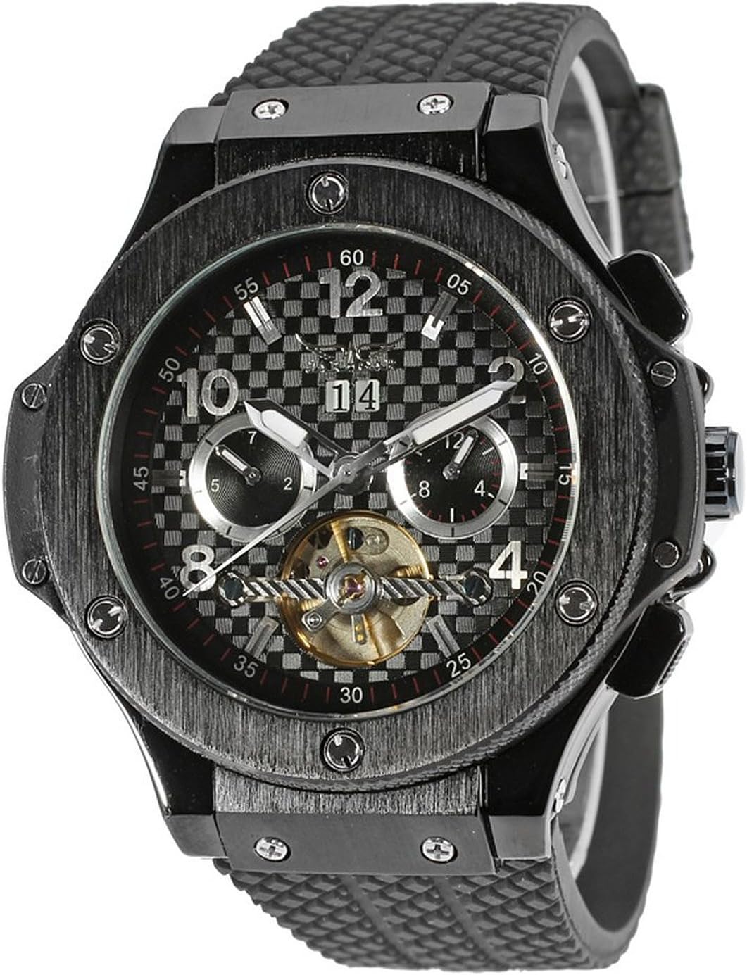 Tourbillon Unique Automatic Rubber Band Men's Wrist Watch