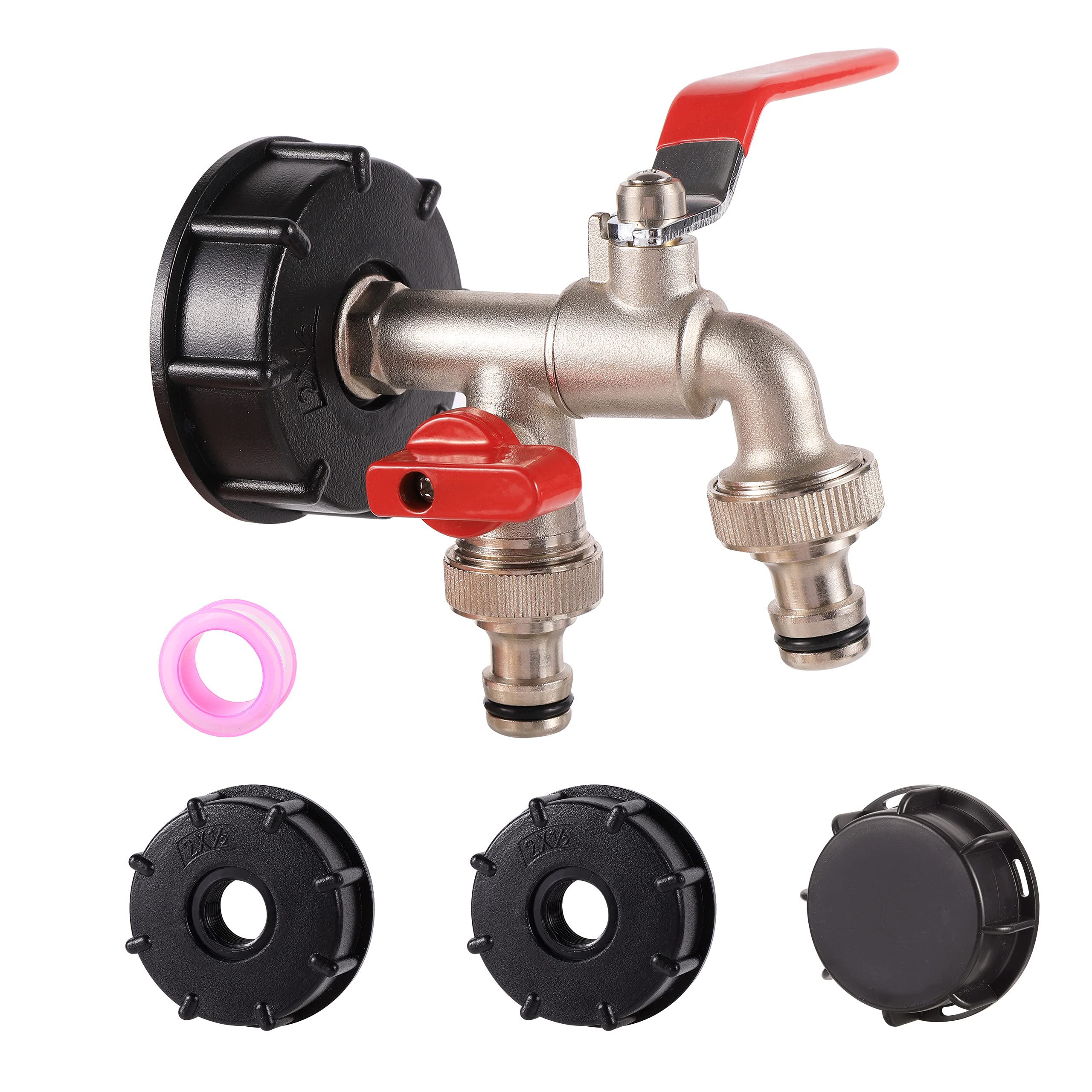 FOGWOWO 1/2 Inch IBC Tank Fittings,IBC Tank Tap Adapter,Female Threaded Joint,Drain Adapter to 1/2 Inch Hose Fitting,Replacement Valve Fitting Parts for S60X6 Water Storage Tank