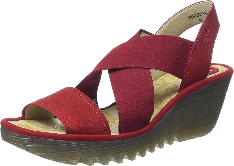 red open toe sandals