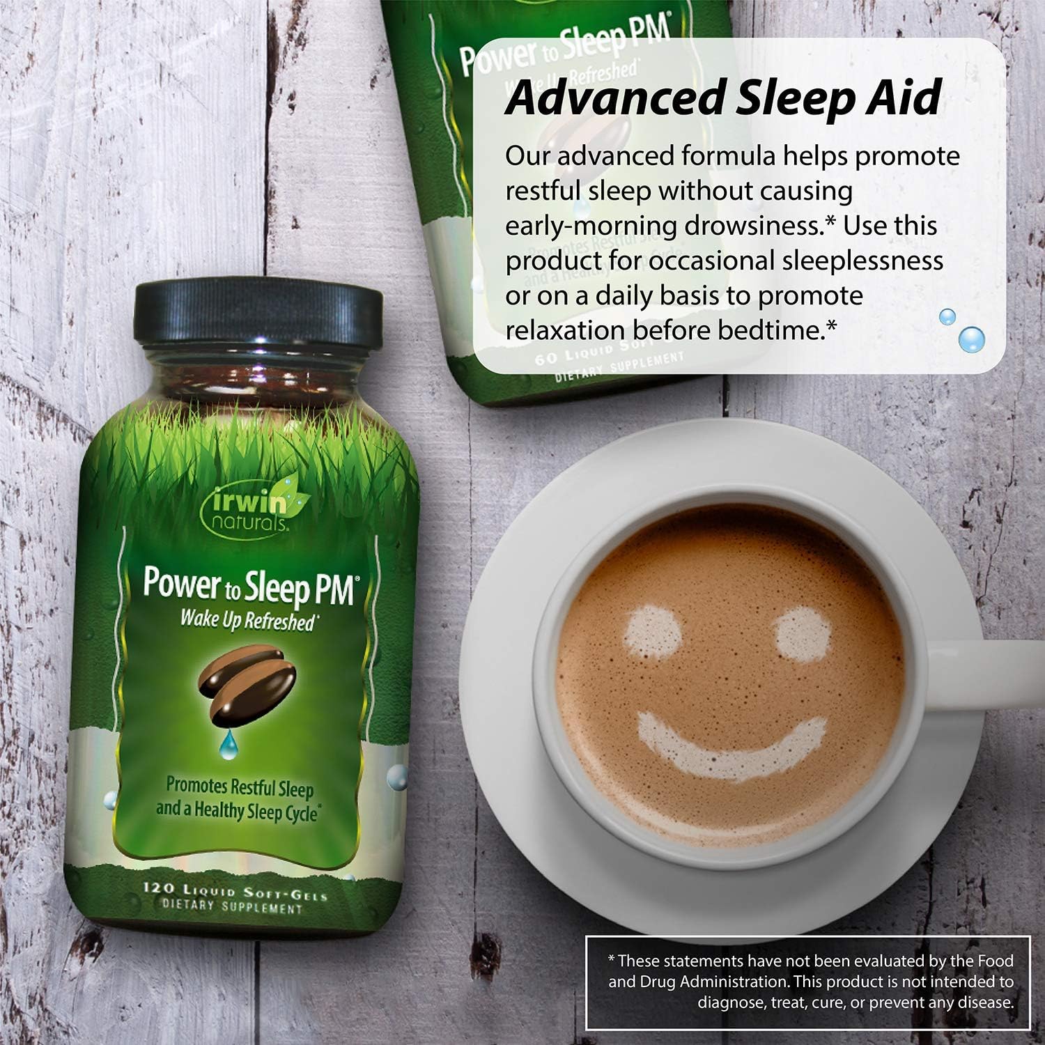 Irwin Naturals Power to Sleep PM - Relaxing Blend of Melatonin, GABA, Ashwagandha, Valerian, L-Theanine & More - Calm Mind & Body - 120 Liquid Softgels: Health & Personal Care