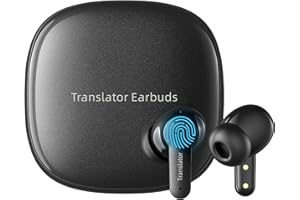 Anfier Offline Translator Earbuds M3 Black Real Time Instant Language Translator Device 98% High Accuracy and Rapid Response in 0.5s Support 144 Language and Accents Translation (With Offline Package)